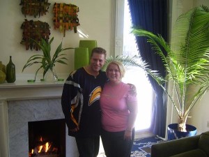Much warmer staying in Buffalo at The Mansion on Delaware during our honeymoon (notice the Buffalo Sabres gear?-GO SABRES!)