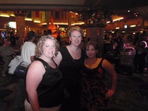 Me Joni and Kristen in our hotel lobby before going to Prive Nightclub to have Jermaine Dupri DJ-it was fun!!