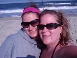 Megs and I at the beach on Saturday-GORGEOUS DAY!